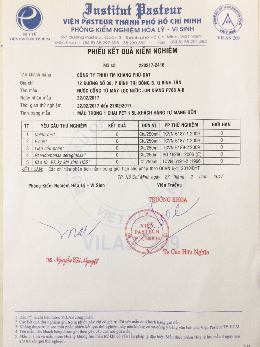 Phiếu kiểm nghiệm 4